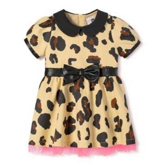 HARAJUKU x Target • Leopard Print Faux Leather Pleated Bow Dress - Picture 1 of 3